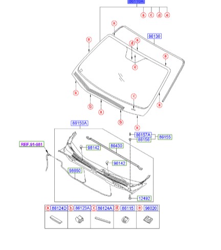 شیشه جلو هیوندای Hyundai/KIA Genuine Parts – MOBIS     IX55  861103J300