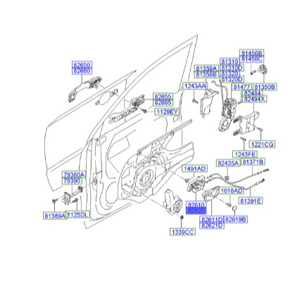 دستگیره داخلی راست توسان  Hyundai/KIA Genuine Parts – MOBIS   826202E000