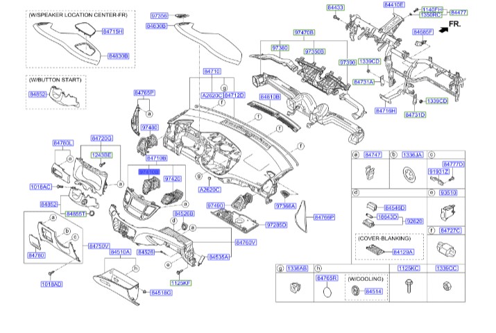 دریچه کولر وسط چپ توسان   Hyundai/KIA Genuine Parts – MOBIS   97410D30004X