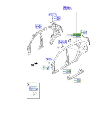 گلگیر عقب راست هیوندای Hyundai/KIA Genuine Parts – MOBIS    IX35  715042SC00