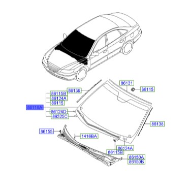 شیشه جلو آزرا   861103L150 