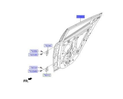 در عقب راست هیوندای ولوستر  Hyundai/KIA Genuine Parts – MOBIS   770042V020