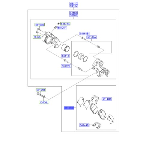 لنت جلو سوناتا  Hyundai/KIA Genuine Parts – MOBIS    581013KA20 