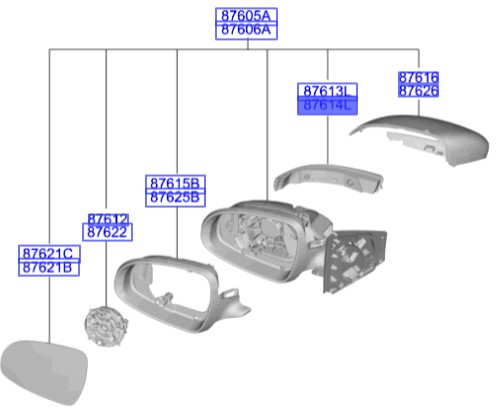 چراغ راهنمای آینه راست اسپورتیج ۲۰۱۷ | Hyundai/KIA Genuine Parts | اسپورتیج QL مدل ۲۰۱۶ تا ۲۰۲۱