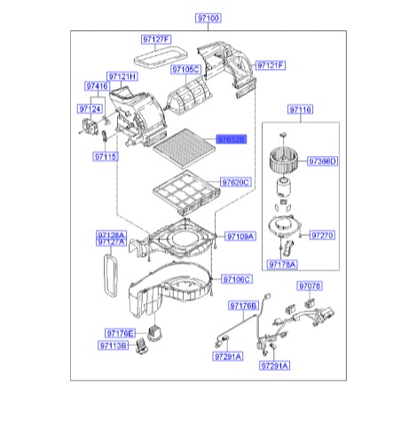 فیلتر هوا کابین توسان   971332E260