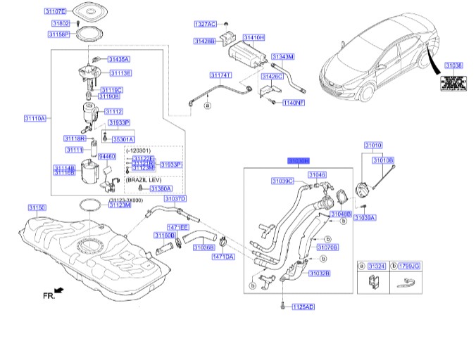 لوله باک هیوندای النترا Hyundai/KIA Genuine Parts – MOBIS    310303X250