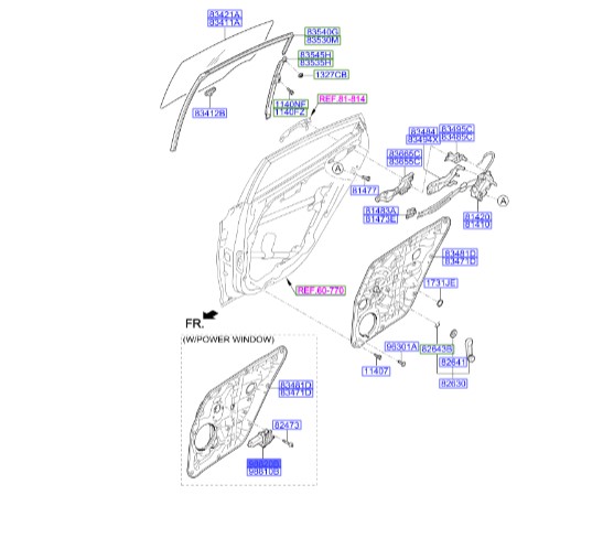 موتور شیشه بالابر درب عقب راست النترا   Hyundai/KIA Genuine Parts – MOBIS   834603X000 