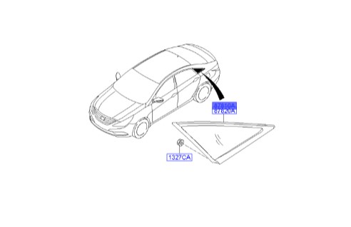 شیشه لچکی عقب راست سوناتا  878103S110