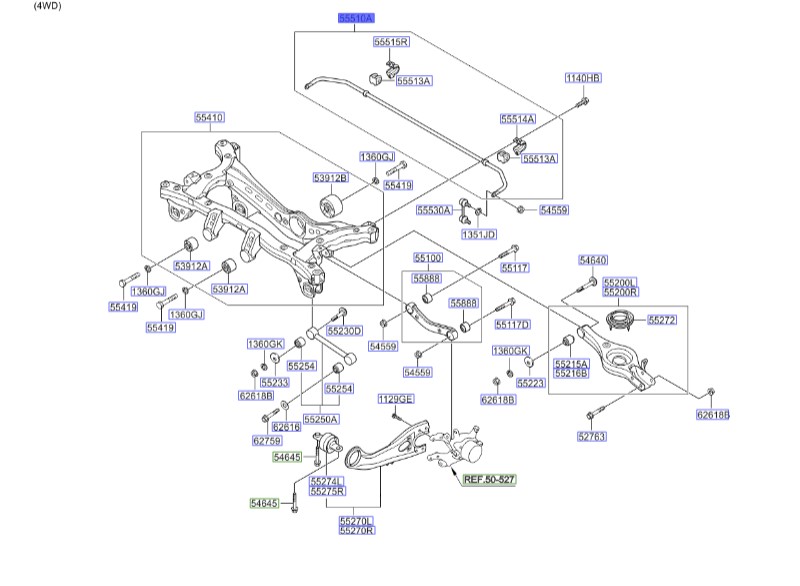 میل اسپورتیج تعادل عقب  555103W000