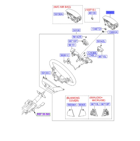 ایربگ فرمان هیوندای I30 569002L000