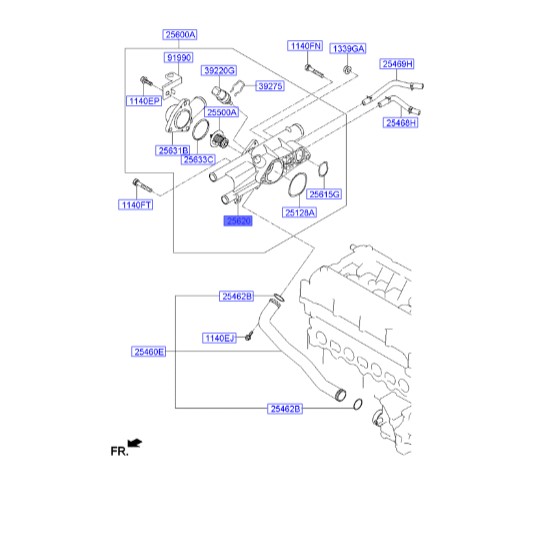 هوزینگ ترموستات کیا اوپتیما هیوندای آزرا  256202G400