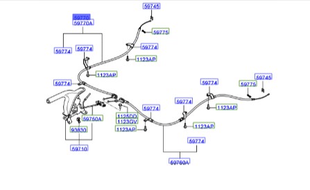 سیم ترمز دستی راست هیوندای توسان  Hyundai/KIA Genuine Parts – MOBIS   597702E500