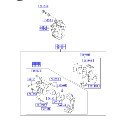 سیلندر ترمز چرخ جلو چپ Hyundai/KIA Genuine Parts – MOBIS  IX35  581802SA70