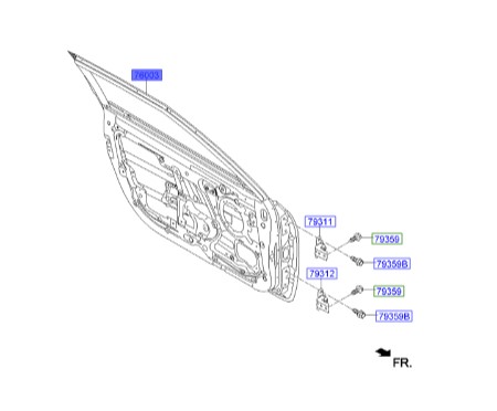 درب جلو چپ ولستر   Hyundai/KIA Genuine Parts – MOBIS    760032V910