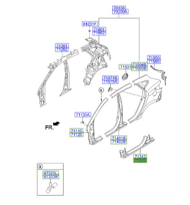  رکاب  Hyundai/KIA Genuine Parts – MOBIS   IX35  713222SD55