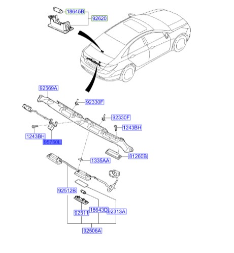 دوربین دنده عقب سوناتا YF  957603S102