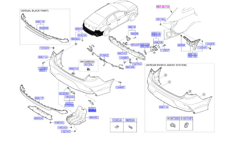 شبرنگ عقب راست سوناتا  Hyundai/KIA Genuine Parts – MOBIS   92406C1500