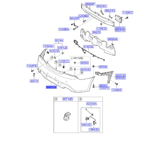 سپر عقب هیوندای جنسیس_کوپه  Hyundai/KIA Genuine Parts – MOBIS   866102M321