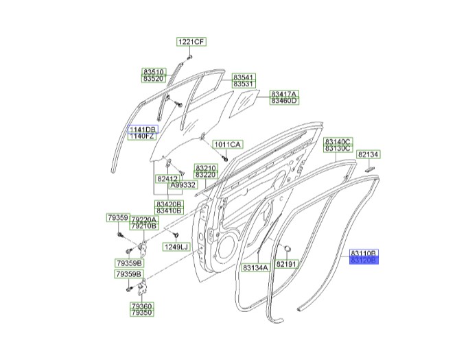 نوار لاستیکی درب عقب اپتیما | Hyundai/KIA Genuine Parts | اپتیما MG مدل 2009 و 2010