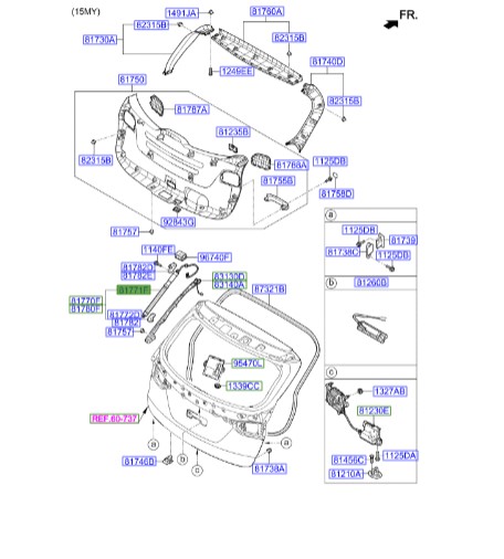 جک درب صندوق عقب برقی  iX45  817712W600