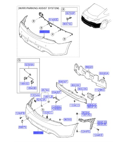 سپر عقب جنسیس_کوپه  Hyundai/KIA Genuine Parts – MOBIS   866112M111 