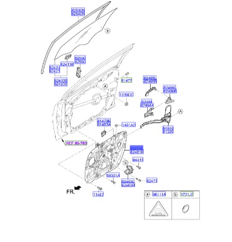 ریل شیشه بالابر سوناتا Hyundai/KIA Genuine Parts – MOBIS  LF  82471C1000