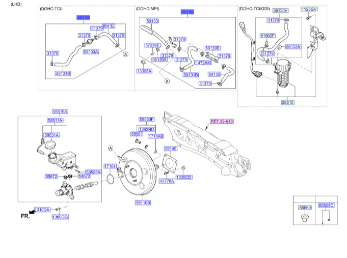 شلنگ بوستر ترمز هیوندای توسان  Hyundai/KIA Genuine Parts – MOBIS   59130D3200