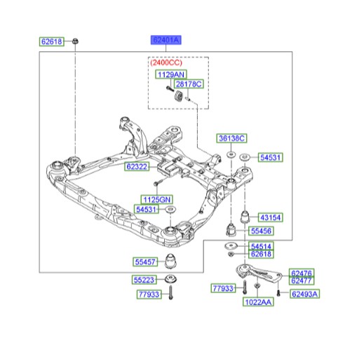 رام زیر موتور هیوندای سوناتا Hyundai/KIA Genuine Parts – MOBIS  624053K300