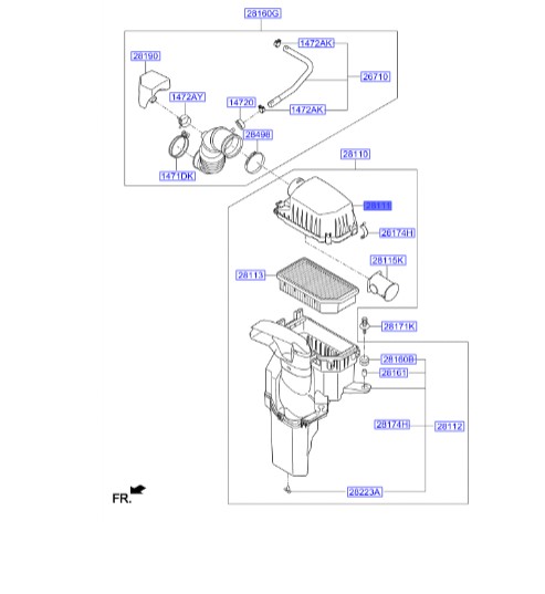 درب هواکش Hyundai/KIA Genuine Parts – MOBIS   I20   281111J110 