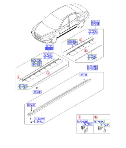 زه در جلو چپ هیوندای آزرا  Hyundai/KIA Genuine Parts – MOBIS    877213L000