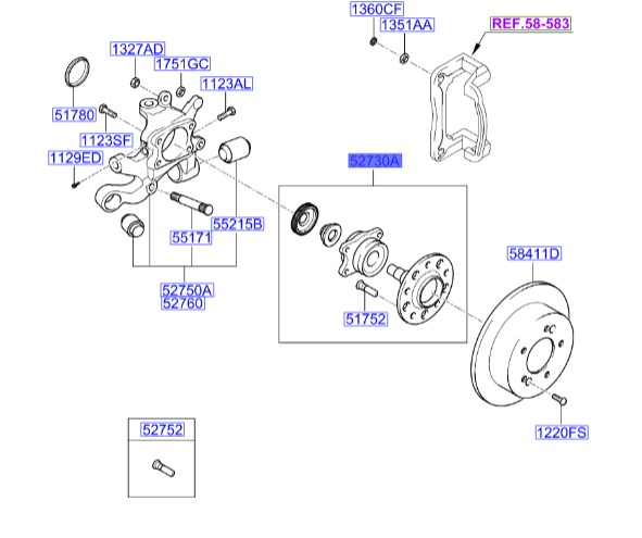 توپی چرخ عقب اپتیما   527302G300