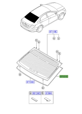 زه شیشه عقب هیوندای سوناتا  Hyundai/KIA Genuine Parts – MOBIS   871313S000