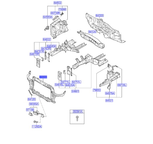 سینی جلو بدنه هیوندای ولستر Hyundai/KIA Genuine Parts – MOBIS   641012V011