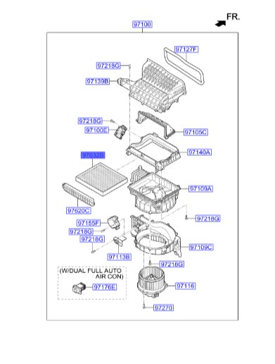 فیلتر کابین توسان FILTER-AIR  97133D1000  Hyundai/KIA Genuine Parts – MOBIS