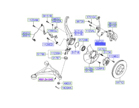 شلنگ ترمز چرخ جلو L-R آزرا  Hyundai/KIA Genuine Parts – MOBIS   587313L000