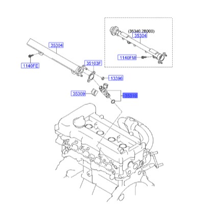 سوزن انژکتور  Hyundai/KIA Genuine Parts – MOBIS i20   353102B020