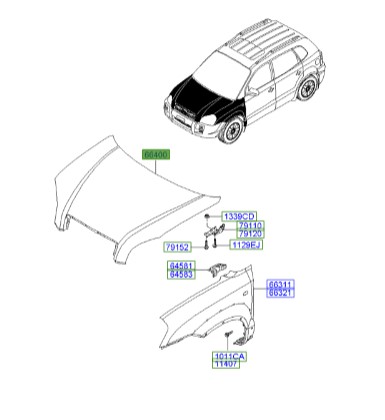 در موتور توسان  Hyundai/KIA Genuine Parts – MOBIS    664002E020 