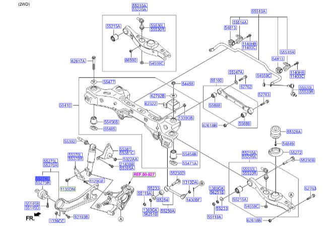 بوش طبق عقب چپ Hyundai/KIA Genuine Parts – MOBIS     IX35   552742W000 