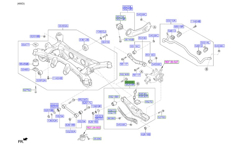 طبق عقب پایین چپ هیوندای Hyundai/KIA Genuine Parts – MOBIS  IX35  55210D3000