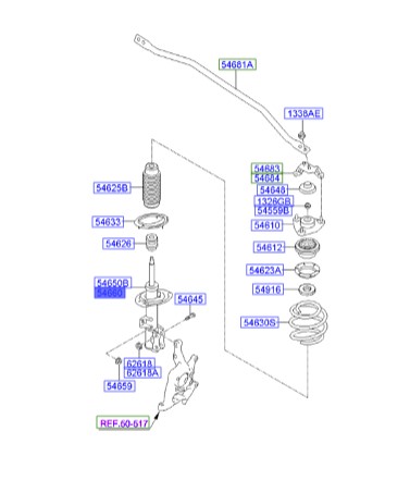 کمک فنر جلو راست جنسیس_کوپه   546612M200