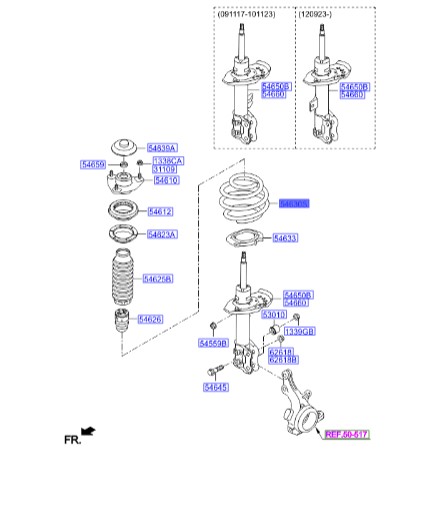 فنر لول جلو اپتیما  Hyundai/KIA Genuine Parts – MOBIS  546302T021 