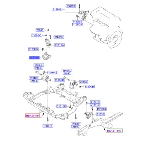 دسته موتور هیوندای Hyundai/KIA Genuine Parts – MOBIS    I30  218102L000