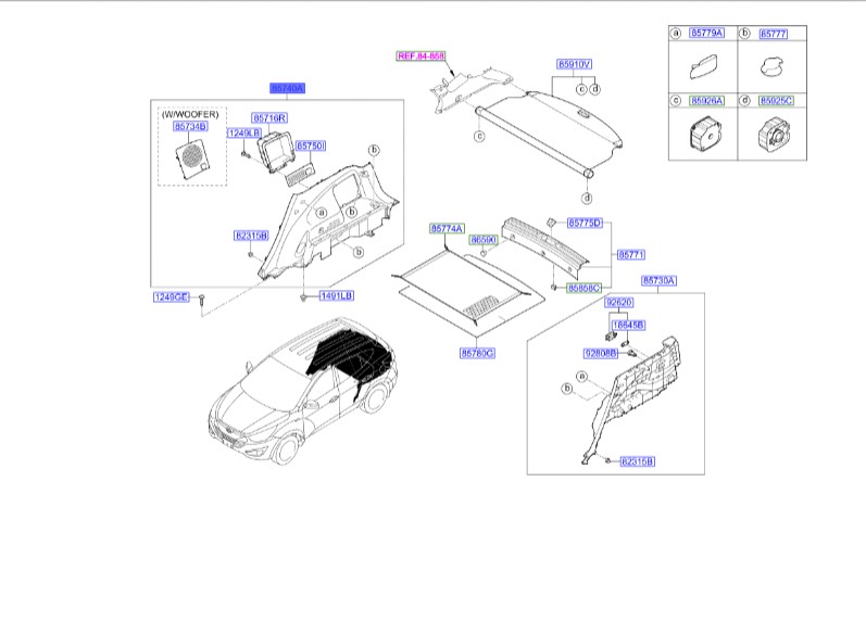 موکت صندوق راست IX35 هیوندای   857402S0009P