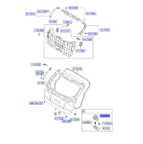 قفل درب صندوق Hyundai/KIA Genuine Parts – MOBIS    IX35  812302S000 