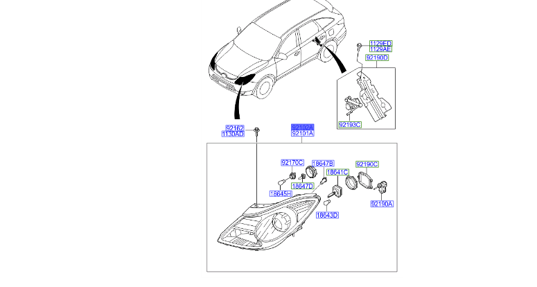 چراغ هیوندا وراکروز(921023J320)
