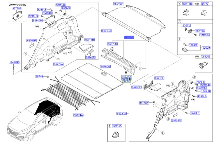 قاب قفل صندوق عقب توسان    Hyundai/KIA Genuine Parts – MOBIS  85770D3000 