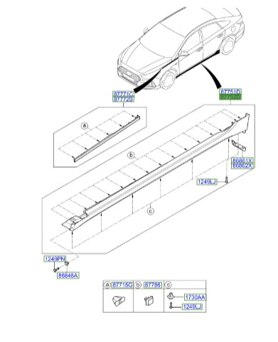 رکاب راست هیوندای سوناتا  Hyundai/KIA Genuine Parts – MOBIS     87752C1500