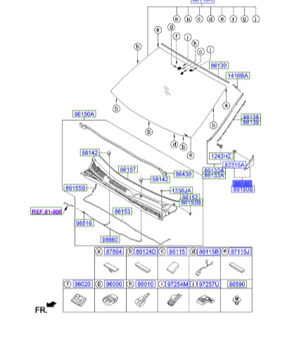 سه گوش گرنجور بغل آینه چپ آزرا  Hyundai/KIA Genuine Parts – MOBIS   861803V000