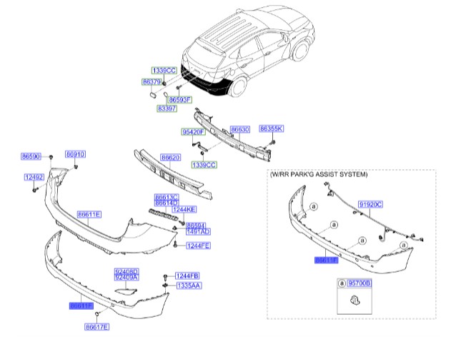 فلاپ  زیر سپر عقب توسان  Hyundai/KIA Genuine Parts – MOBIS  IX35866102S010