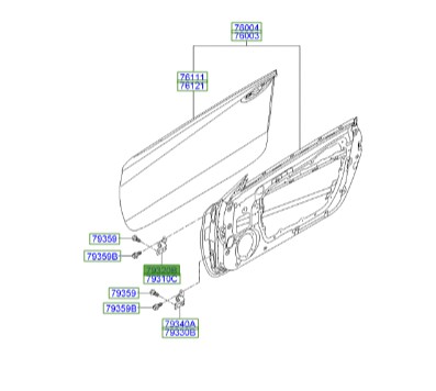 لولای درب راست بالا جنسیس_کوپه  Hyundai/KIA Genuine Parts – MOBIS 793202M000